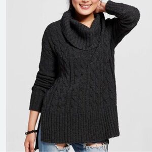 American Eagle Outfitters Gray Cowl Cable Knit Chunky Sweater Women’s Size XXL